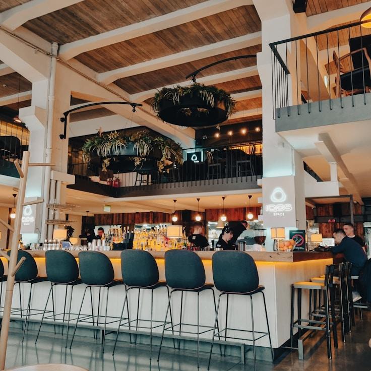 Restaurant interior with private family seating